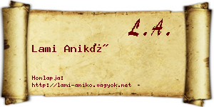 Lami Anikó névjegykártya